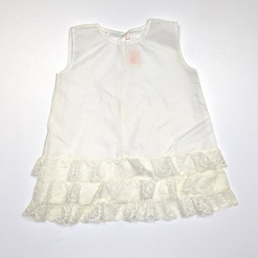 Vintage Stevex Slip Girls Size 18m Cream Lace Dress